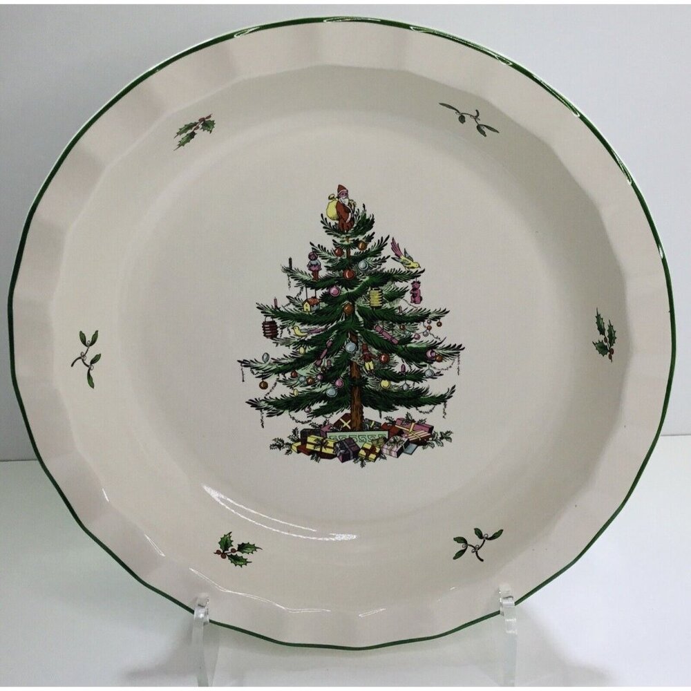 Spode Christmas Tree Sculpted Pie Dish 10" Diameter XT5363-X NEW
